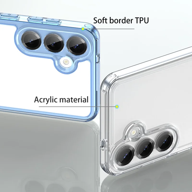 Compra al por mayor de la carcasa magnética del Galaxy S25 de Samsung, cubierta trasera de teléfono de TPU y acrílico, antiamarillento - Azul