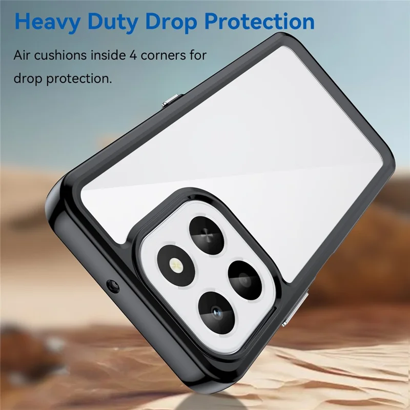 For Honor X6c 4G Hülle TPU + Acryl Schutzhülle Klar - Schwarz