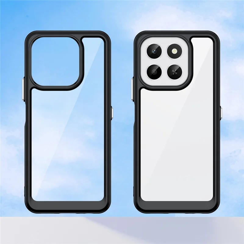 For Honor X6c 4G Hülle TPU + Acryl Schutzhülle Klar - Schwarz