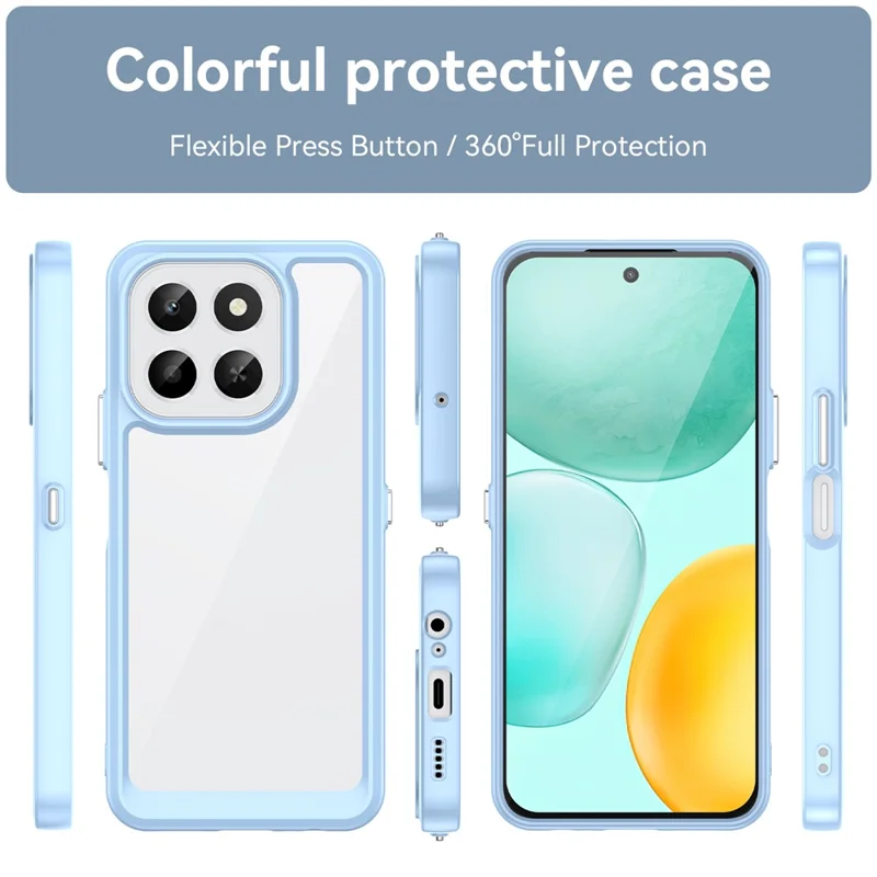 For Honor X6c 4G Case TPU + Acrylic Protective Clear Phone Cover - Blue