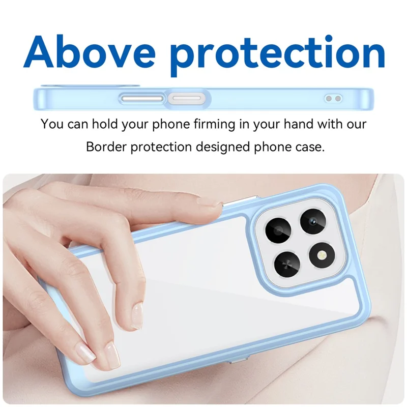 For Honor X6c 4G Case TPU + Acrylic Protective Clear Phone Cover - Blue