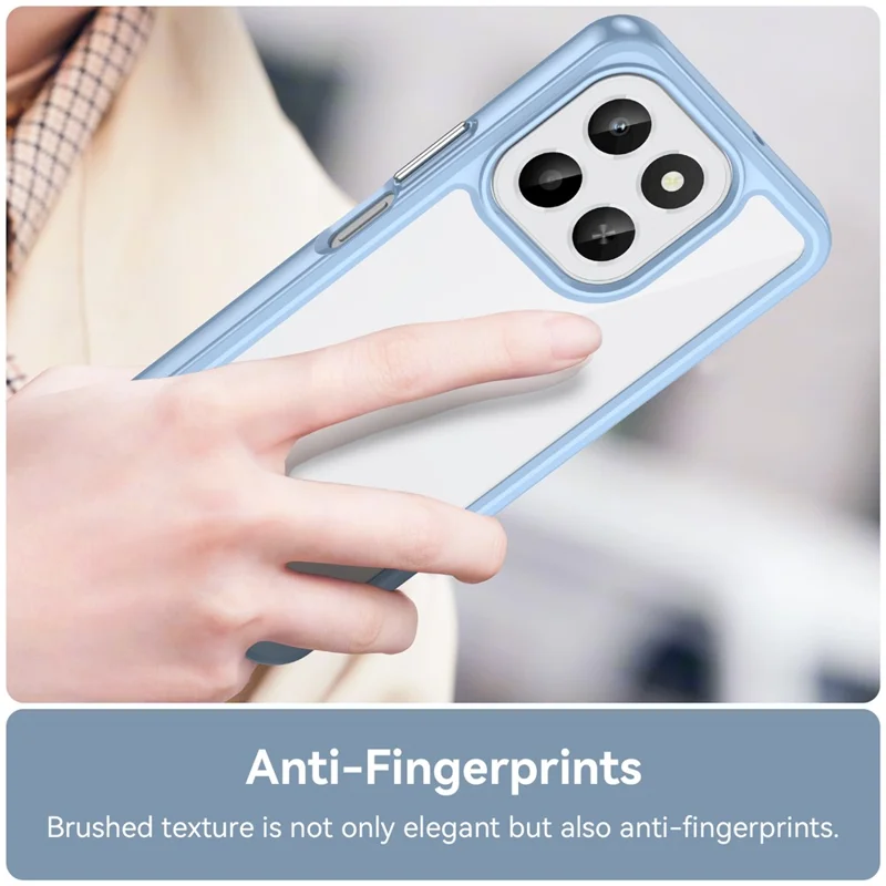 For Honor X6c 4G Case TPU + Acrylic Protective Clear Phone Cover - Blue