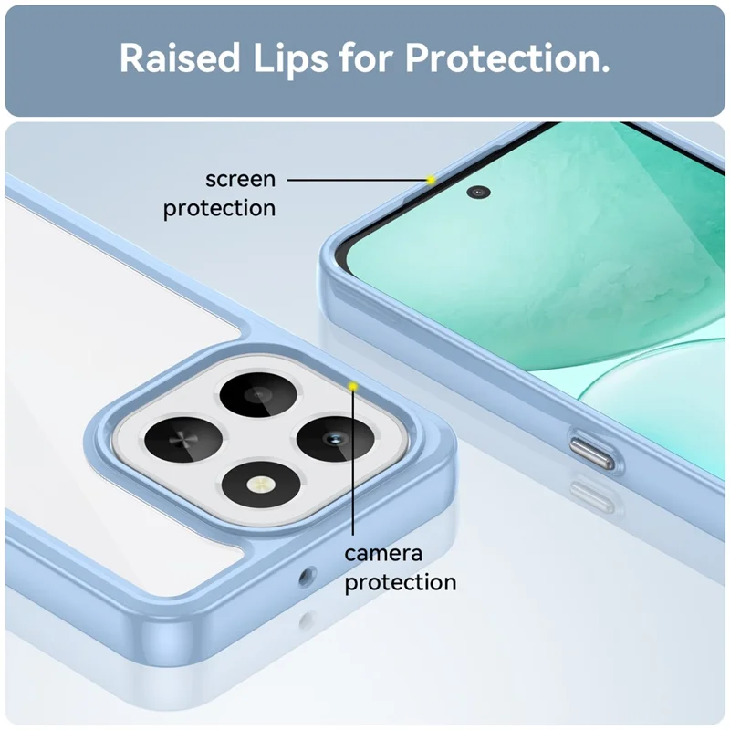 For Honor X6c 4G Case TPU + Acrylic Protective Clear Phone Cover - Blue