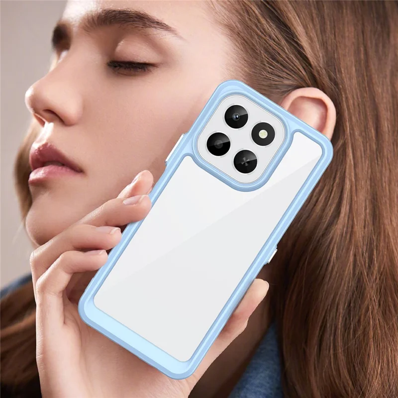 For Honor X6c 4G Case TPU + Acrylic Protective Clear Phone Cover - Blue