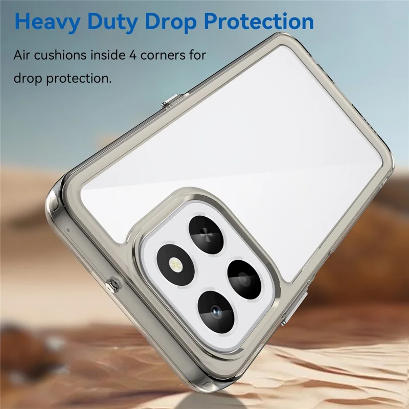 For Honor X6c 4G Case TPU + Acrylic Protective Clear Phone Cover - Transparent Grey