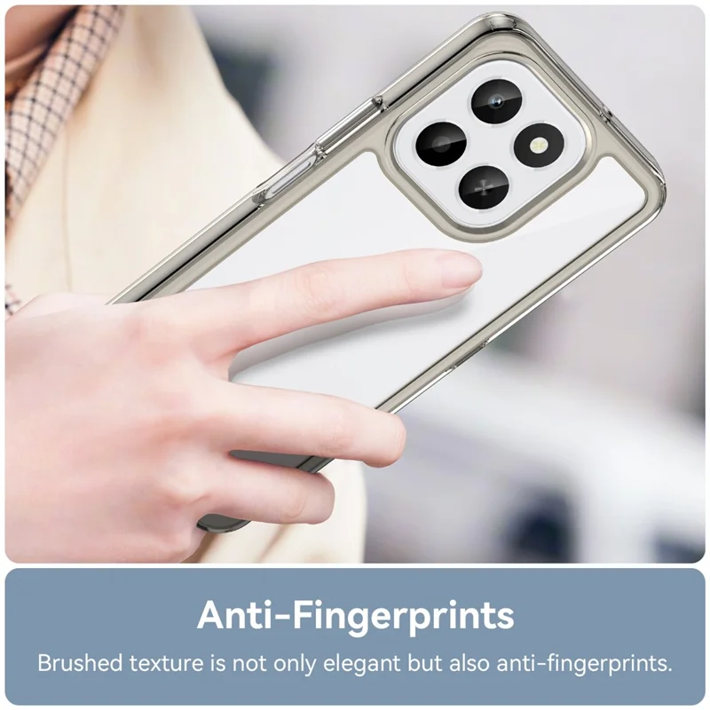 For Honor X6c 4G Case TPU + Acrylic Protective Clear Phone Cover - Transparent Grey