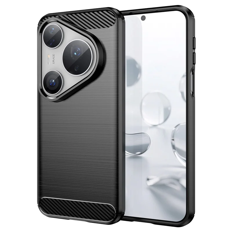 Für Huawei Pura 80 Pro / 80 Pro+ / 80 Ultra Hülle Schutzhülle Karbonfaser-Textur gebürstet - Schwarz