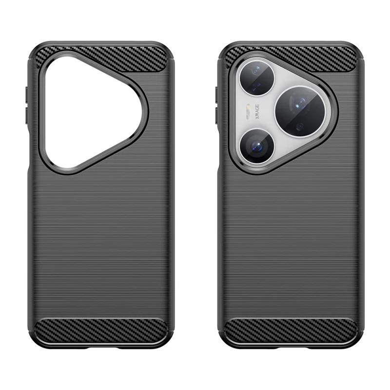 Für Huawei Pura 80 Pro / 80 Pro+ / 80 Ultra Hülle Schutzhülle Karbonfaser-Textur gebürstet - Schwarz