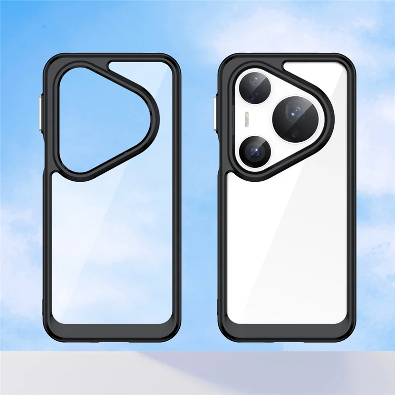 Funda para Huawei Pura 80 Pro / 80 Pro+ / 80 Ultra de TPU + Acrílico Transparente Protectora - Negro