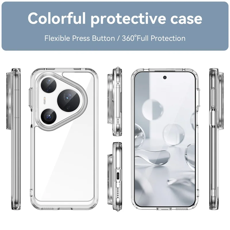 For Huawei Pura 80 Pro / 80 Pro+ / 80 Ultra Case TPU + Acrylic Protective Clear Phone Cover - Transparent