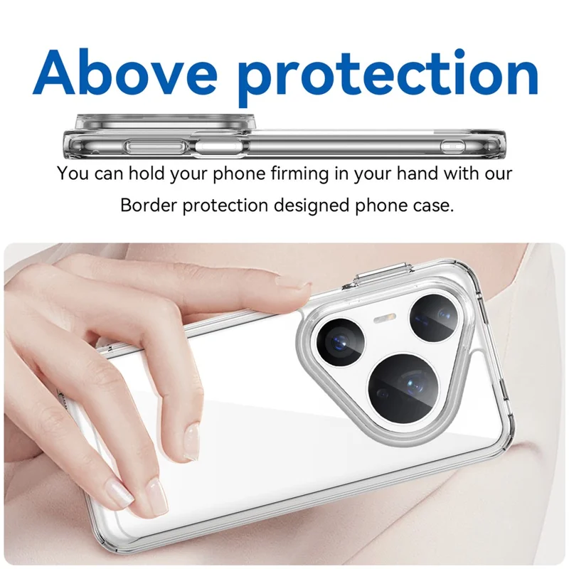 For Huawei Pura 80 Pro / 80 Pro+ / 80 Ultra Case TPU + Acrylic Protective Clear Phone Cover - Transparent