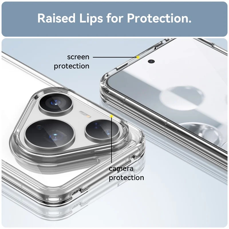 For Huawei Pura 80 Pro / 80 Pro+ / 80 Ultra Case TPU + Acrylic Protective Clear Phone Cover - Transparent