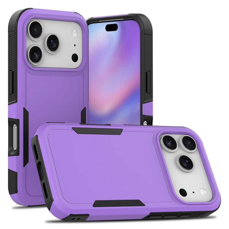 For iPhone 17 Pro Case 2 in 1 PC + TPU Shockproof Phone Cover - Purple