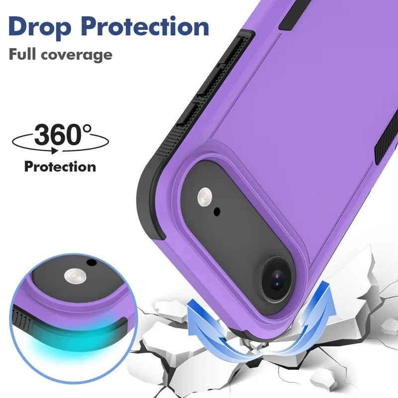 For iPhone Air Case 2 in 1 PC + TPU Shockproof Phone Cover - Purple