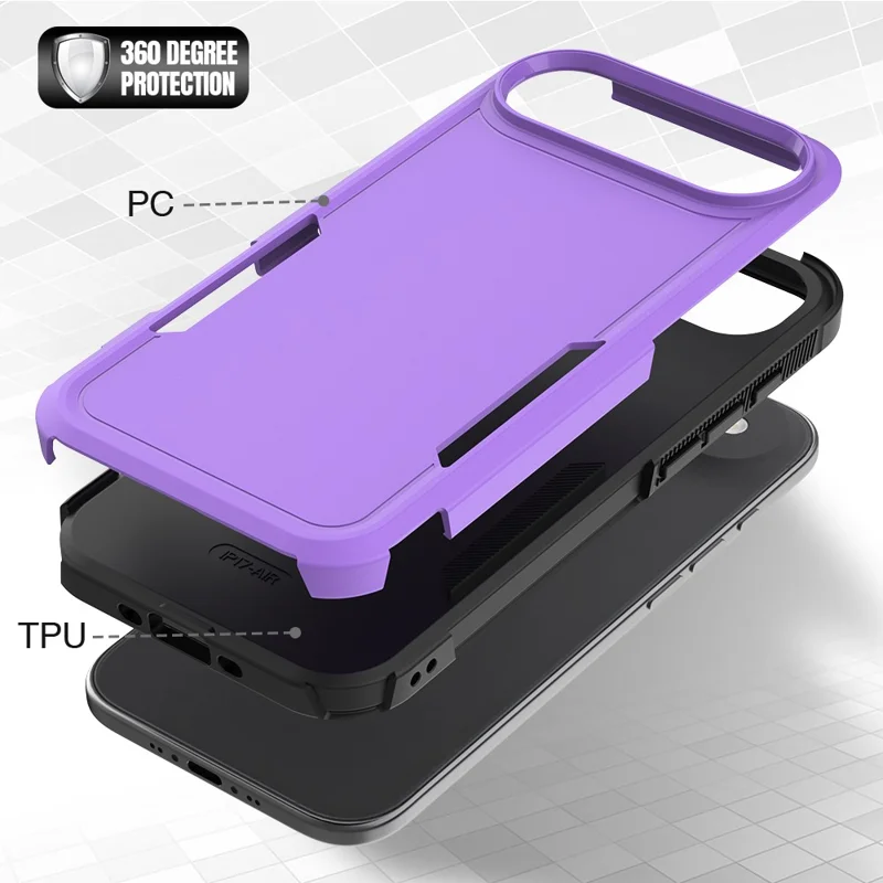 For iPhone Air Case 2 in 1 PC + TPU Shockproof Phone Cover - Purple