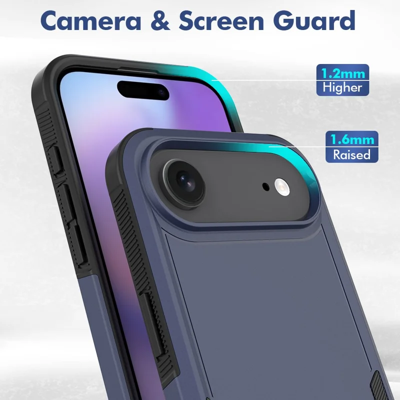 For iPhone Air Case 2 in 1 PC + TPU Shockproof Phone Cover - Dark Blue
