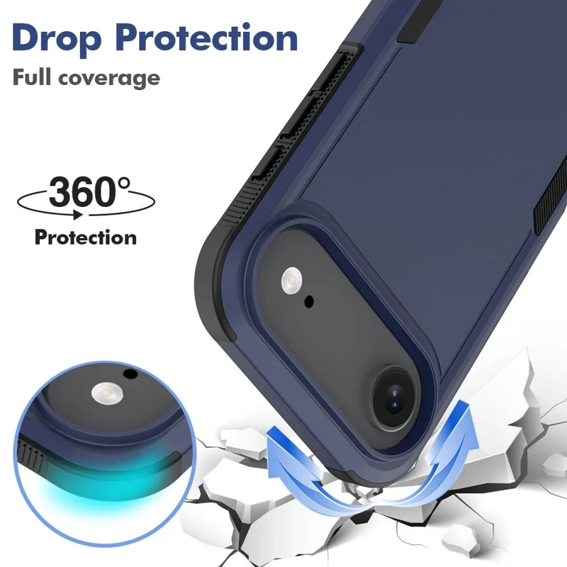 For iPhone Air Case 2 in 1 PC + TPU Shockproof Phone Cover - Dark Blue