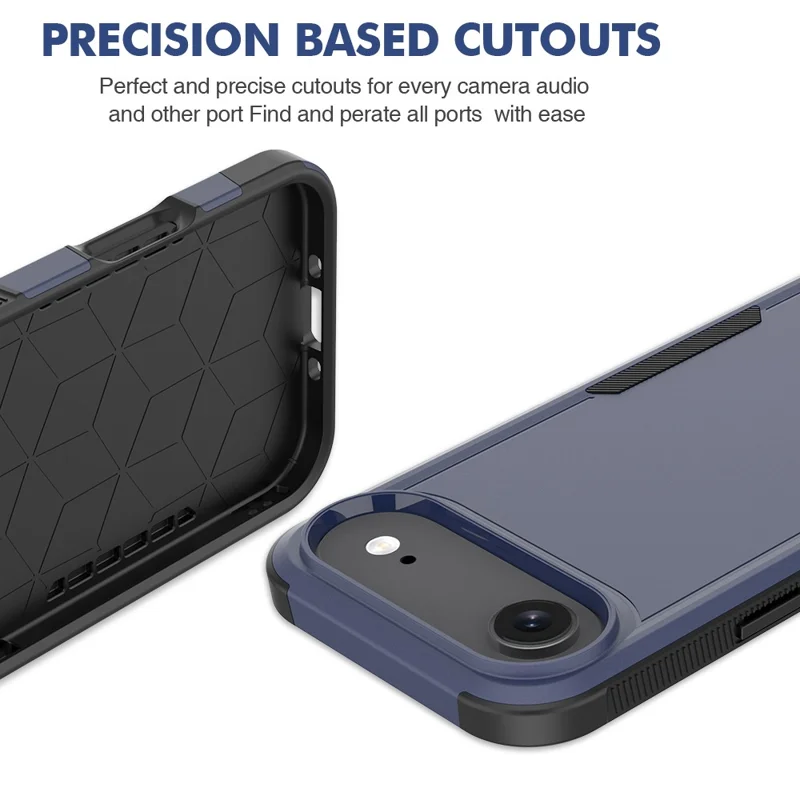 For iPhone Air Case 2 in 1 PC + TPU Shockproof Phone Cover - Dark Blue