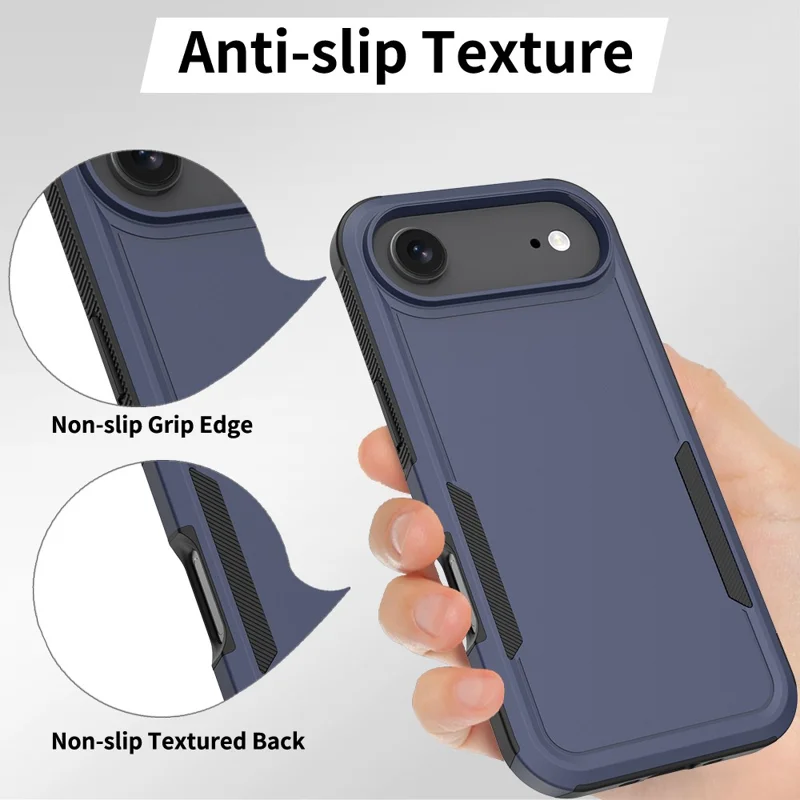 For iPhone Air Case 2 in 1 PC + TPU Shockproof Phone Cover - Dark Blue