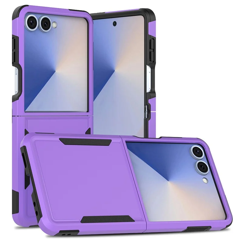 For Samsung Galaxy Z Flip7 5G Case 2 in 1 PC + TPU Shockproof Phone Cover - Purple