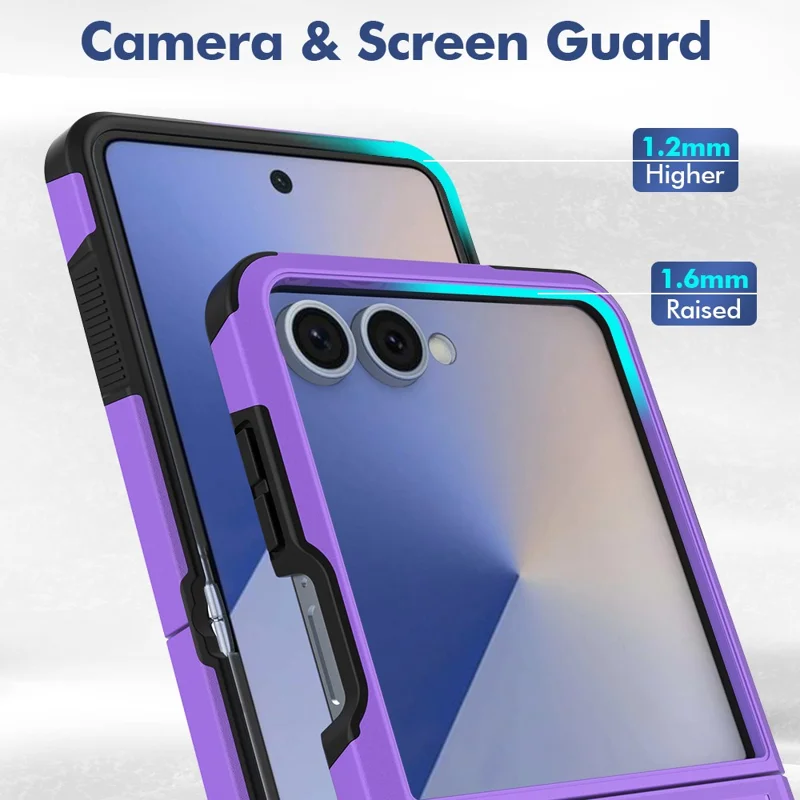For Samsung Galaxy Z Flip7 5G Case 2 in 1 PC + TPU Shockproof Phone Cover - Purple