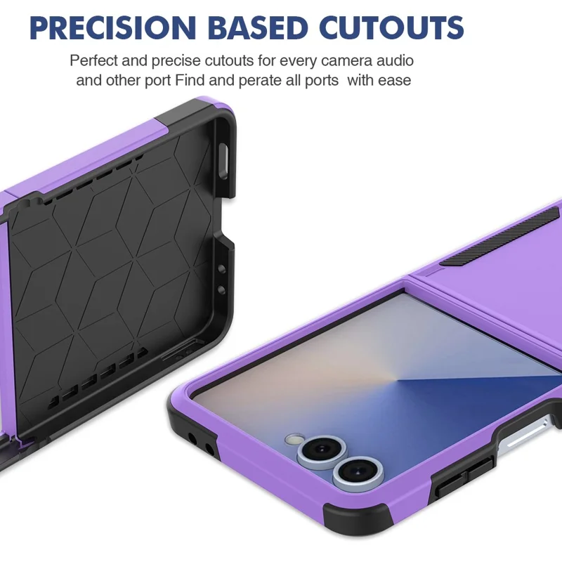 For Samsung Galaxy Z Flip7 5G Case 2 in 1 PC + TPU Shockproof Phone Cover - Purple
