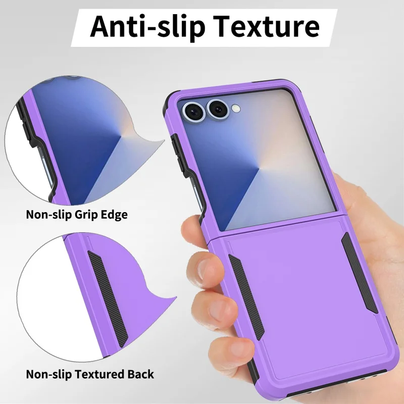 For Samsung Galaxy Z Flip7 5G Case 2 in 1 PC + TPU Shockproof Phone Cover - Purple