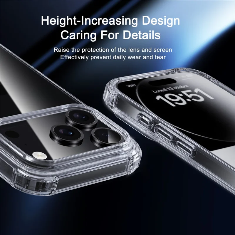 Capa IPAKY para iPhone 17 Pro Max Resistente a Impactos com Proteção de Quatro Cantos e Tampa Traseira Transparente