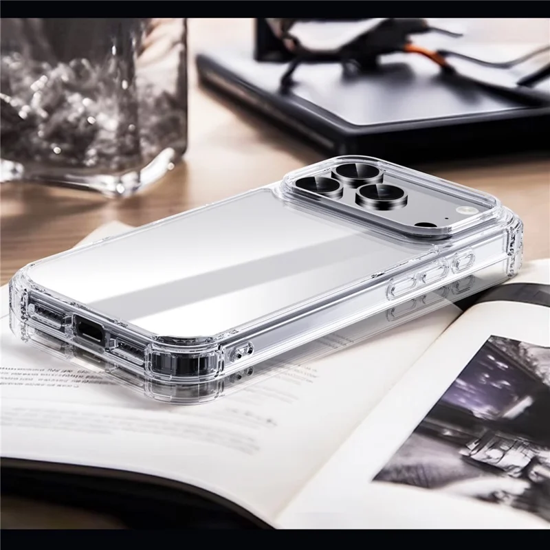 Capa IPAKY para iPhone 17 Pro Proteção Antichoque de Quatro Pontas Transparente