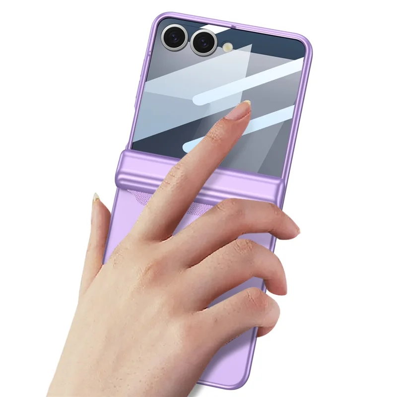 GKK Für Samsung Galaxy Z Flip7 5G Hülle Magnetisches Scharnier Handyhülle mit Displayschutzfolie und Stift - Schwarz