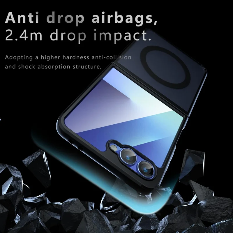 Cover per Samsung Galaxy Z Flip7 5G Compatibile con MagSafe, Cover per Telefono in TPU + PC Opaco con Effetto Soft-Touch