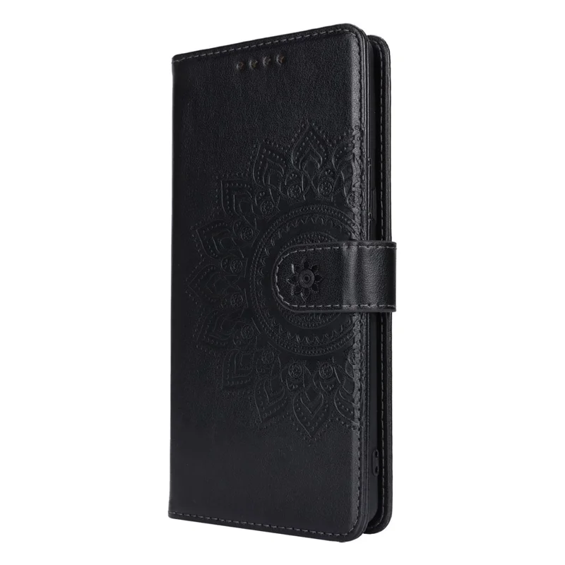 For Google Pixel 7 Pro 5G Case Textured Leather Wallet Phone Cover with Strap - Black