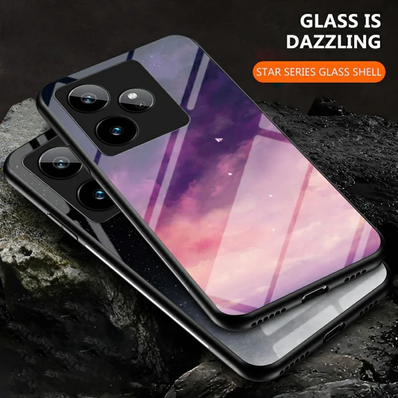 For Realme GT 7 5G Case Starry Sky Pattern Tempered Glass Phone Cover - Kleur Sterrenhemel