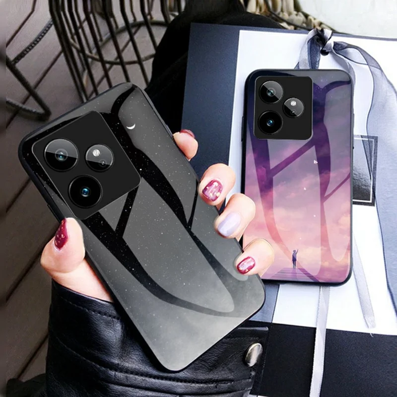 For Realme GT 7 5G Case Starry Sky Pattern Tempered Glass Phone Cover - Kleur Sterrenhemel
