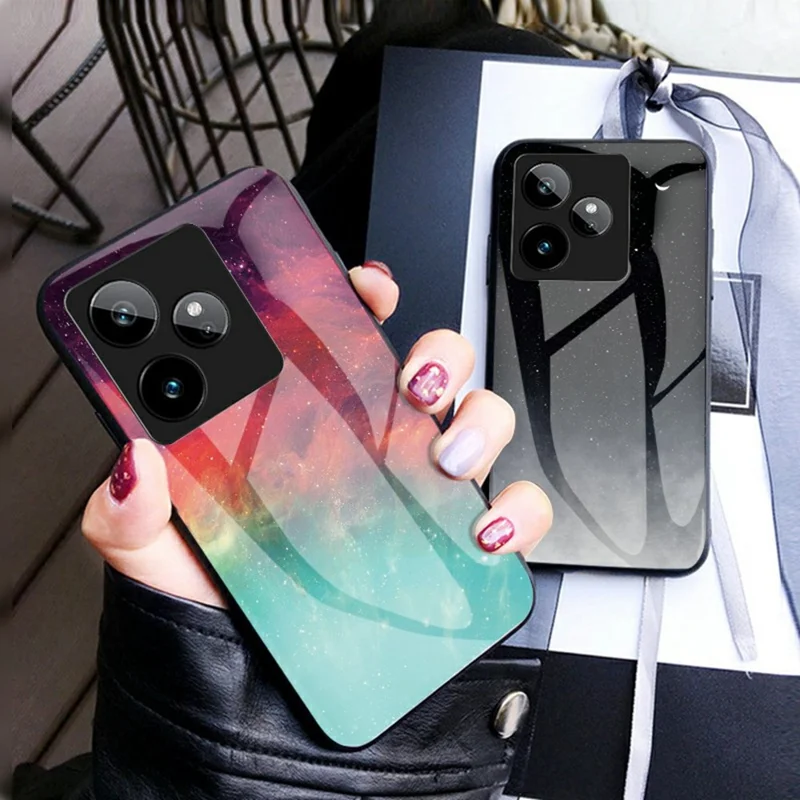 For Realme GT 7 5G Case Starry Sky Pattern Tempered Glass Phone Cover - Kleur Sterrenhemel