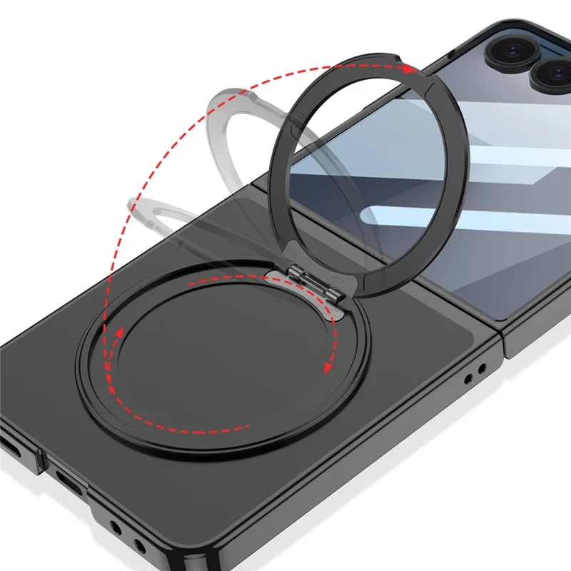 Étui GKK pour Samsung Galaxy Z Flip7 5G avec Support Rigide en PC, Housse Arrière de Téléphone avec Film de Protection - Or Champagne