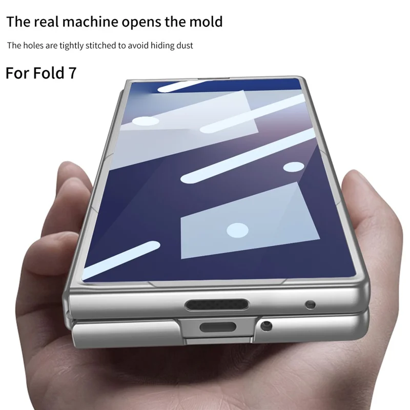 GKK Für Samsung Galaxy Z Fold7 5G Hülle Hartplastik + Gehärtetes Glas Kratzfeste Handyhülle - Silber