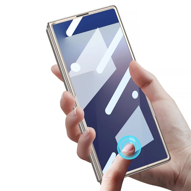 GKK Für Samsung Galaxy Z Fold7 5G Hülle Hartplastik + Gehärtetes Glas Kratzfeste Handyhülle - Silber