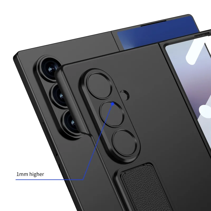 GKK For Samsung Galaxy Z Fold7 5G Case with Kickstand PC + Tempered Glass Phone Back Cover - Titanium Grey