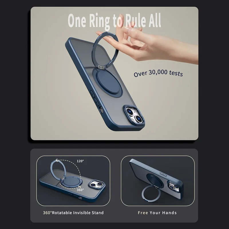 Bulk Purchasing For iPhone 13 Case Compatible with MagSafe Kickstand Acrylic TPU Phone Cover - Navy Blue