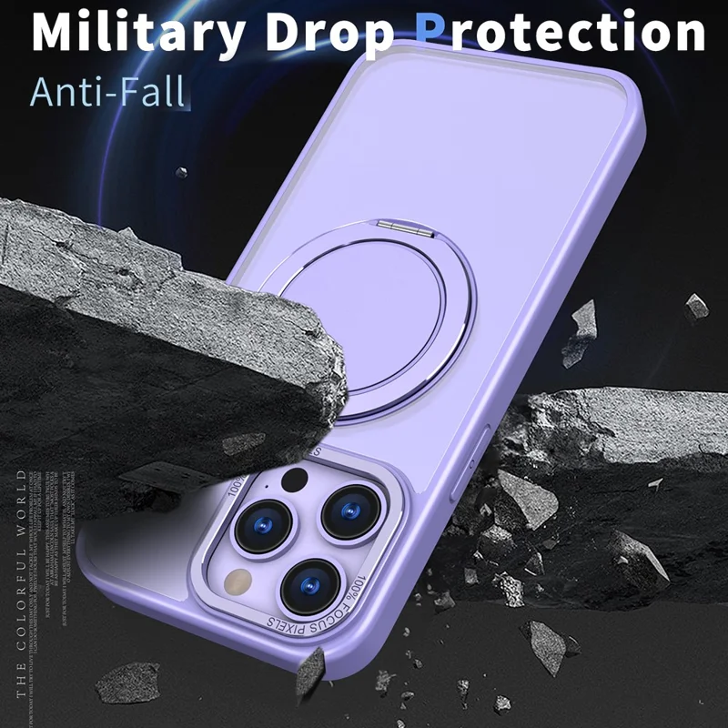 Bulk Purchasing For iPhone 14 Pro Max Case Compatible with MagSafe Kickstand Acrylic TPU Phone Cover - Light Purple