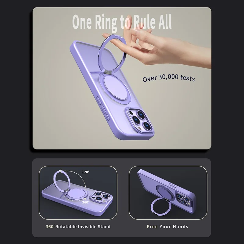 Bulk Purchasing For iPhone 14 Pro Max Case Compatible with MagSafe Kickstand Acrylic TPU Phone Cover - Light Purple