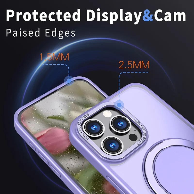 Bulk Purchasing For iPhone 14 Pro Max Case Compatible with MagSafe Kickstand Acrylic TPU Phone Cover - Light Purple