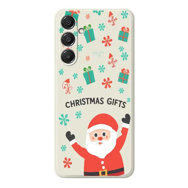 Étui pour Samsung Galaxy A16 5G / 4G Cadeaux de Noël Motif Imprimé Bords Droits Couverture Arrière TPU Téléphone - Beige
