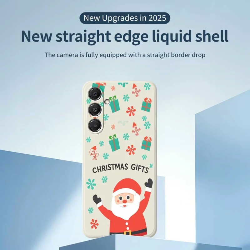 Étui pour Samsung Galaxy A16 5G / 4G Cadeaux de Noël Motif Imprimé Bords Droits Couverture Arrière TPU Téléphone - Beige