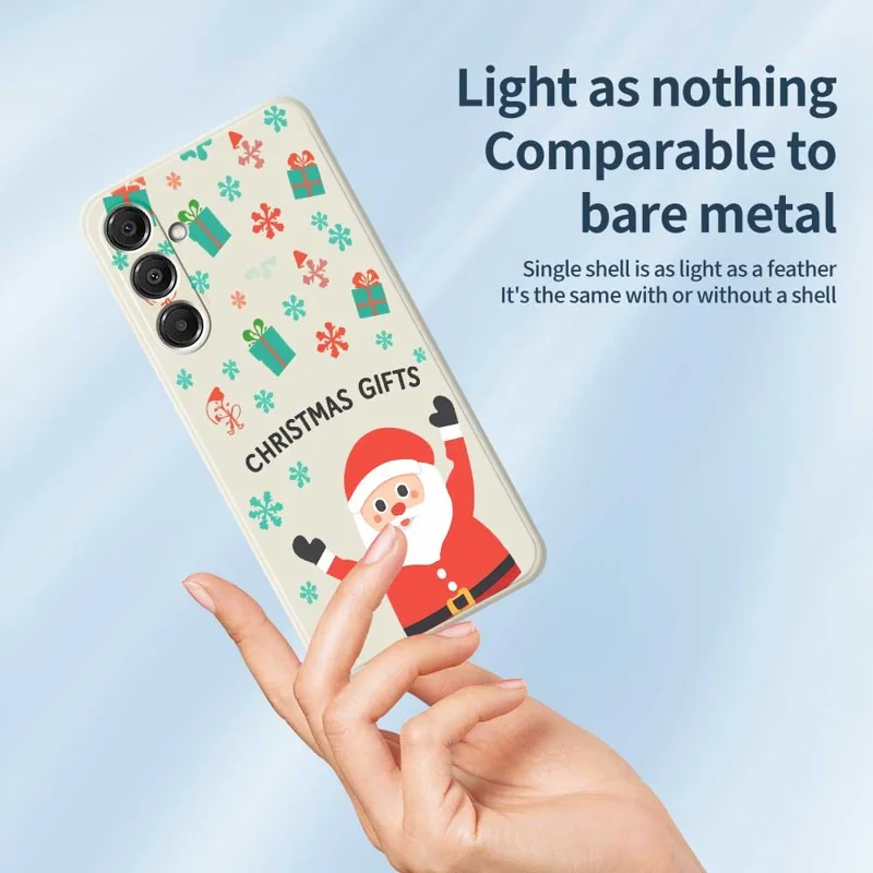 Étui pour Samsung Galaxy A16 5G / 4G Cadeaux de Noël Motif Imprimé Bords Droits Couverture Arrière TPU Téléphone - Beige