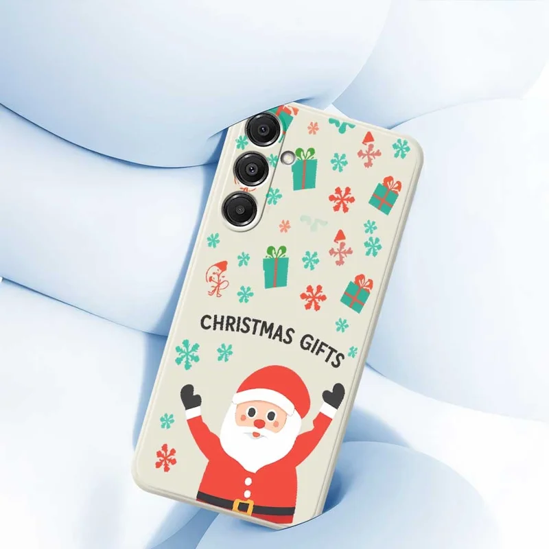 Étui pour Samsung Galaxy A16 5G / 4G Cadeaux de Noël Motif Imprimé Bords Droits Couverture Arrière TPU Téléphone - Beige
