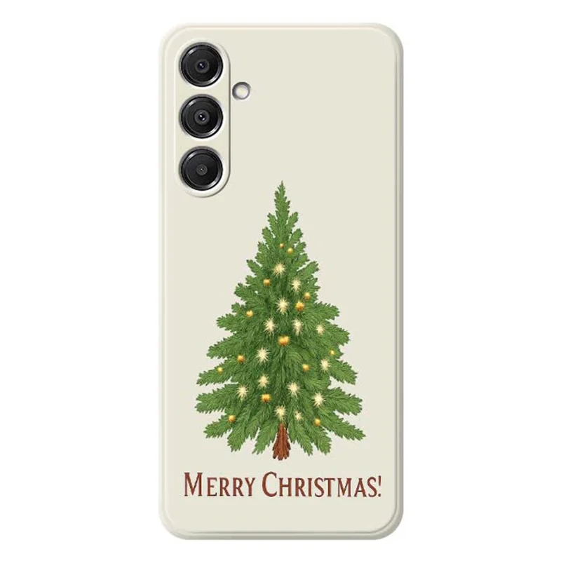 For Samsung Galaxy A16 5G  /  4G Case Christmas Tree Pattern Printing Straight Edge TPU Phone Back Cover - Beige