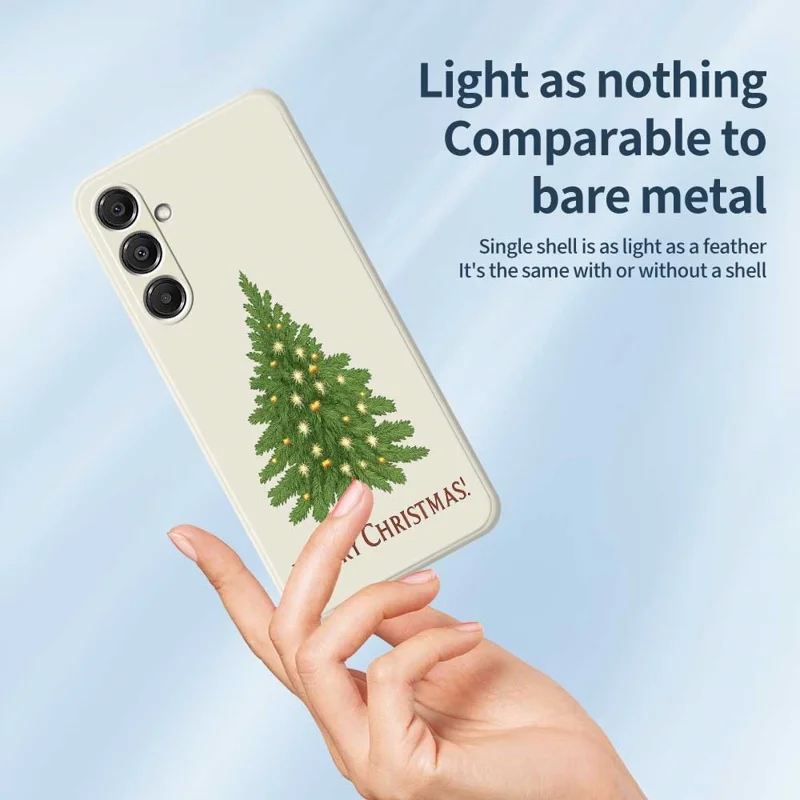 For Samsung Galaxy A16 5G  /  4G Case Christmas Tree Pattern Printing Straight Edge TPU Phone Back Cover - Beige