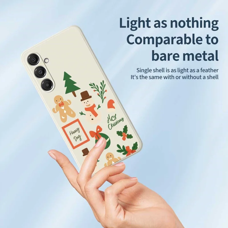 Funda para Samsung Galaxy A16 5G / 4G con Diseño Navideño de Muñeco de Nieve, Borde Recto, Carcasa Trasera de TPU - Beige
